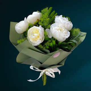 Buchet 5 Bujori Albi