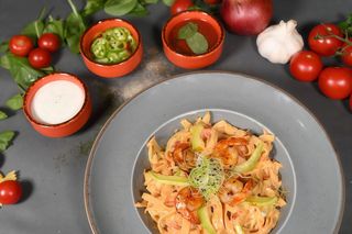 Tagliatele cu creveti si dovlecel