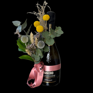 Aranjament Floral cu Prosecco – Cadou Elegant pentru Ea și El