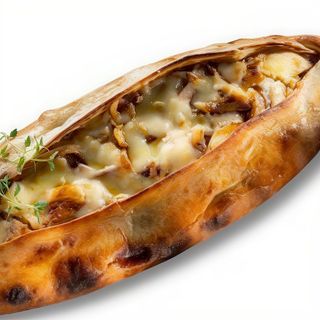 Pide cu cașcaval și ceapă roșie