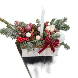 Aranjament Brad natural in cutie de lemn