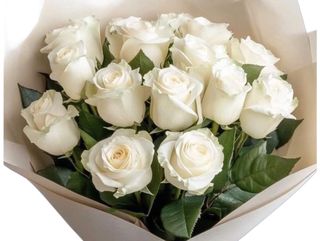 Buchet 9 trandafiri albi