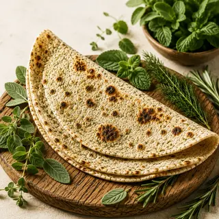 Lavash cu ierburi naturale și verdețuri fresh