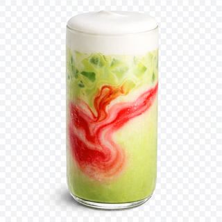 Iced Matcha Latte cu capsuni