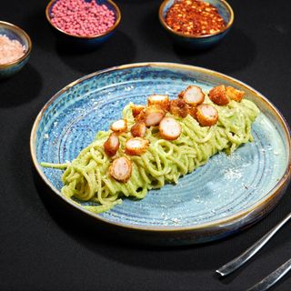 Paste cu Zucchini si Creveti Crispy