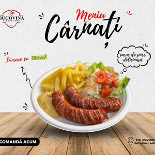 Meniu Cârnați de vită și porc cu cartofi prajiti