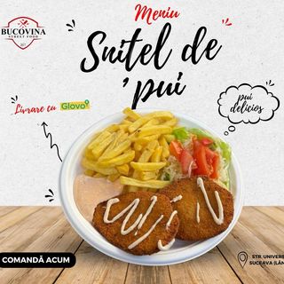 Șnițel crocant din piept de pui cu sos de maioneza