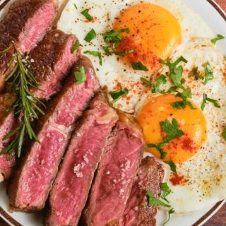 Steak and eggs