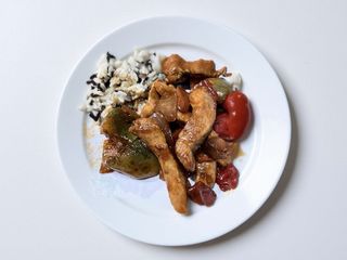 Pui dulce acrișor cu orez basmati