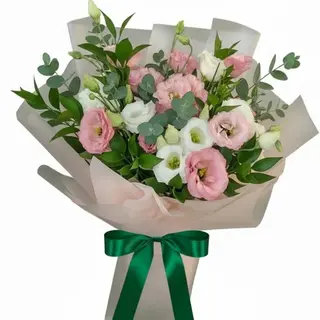 Buchet eustoma eucalipt