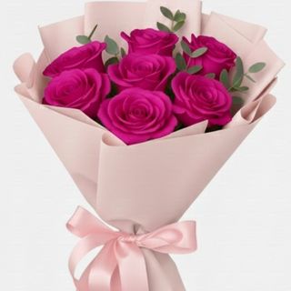 Buchet 7 trandafiri fuxia topaz