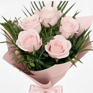 Buchet 5 trandafiri pink