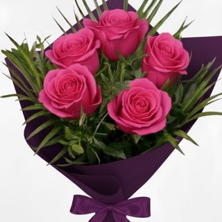 Buchet 5 trandafiri fuxia