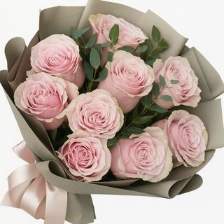 Buchet 9 trandafiri Pink mondial