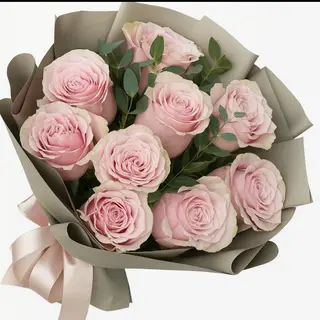 Buchet 9 trandafiri Pink mondial 