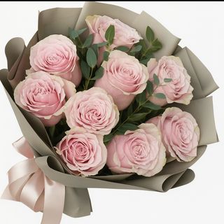 Buchet 9 trandafiri Pink mondial 