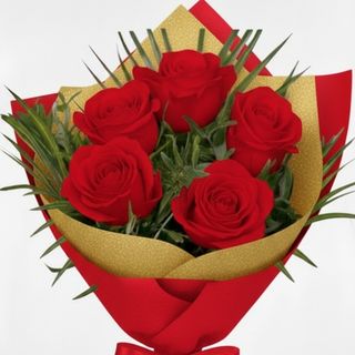 Buchet 5 trandafiri roși!