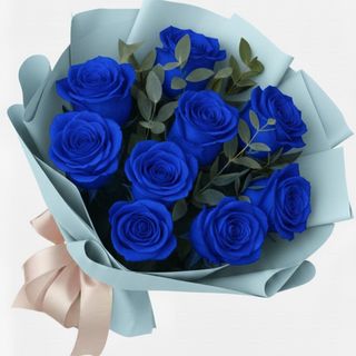Buchet 9 trandafiri albaștri