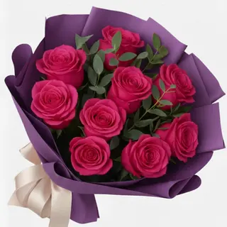 Buchete 9 trandafiri fuxia