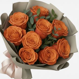 Buchet 9 trandafiri oranj