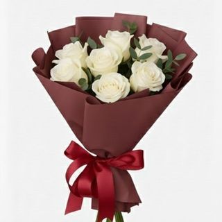 Buchet 7 trandafiri albi