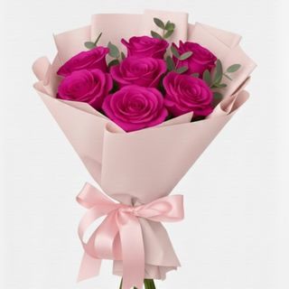 Buchet 7 trandafiri topaz fuxia