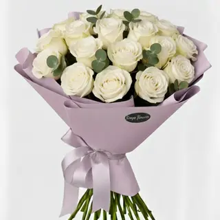 Buchet 15 trandafiri albi