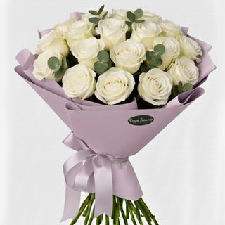 Buchet 15 trandafiri albi