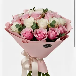 Buchet 15 trandafiri Pink vite 