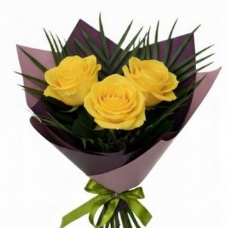 Buchet 3 trandafiri galbeni