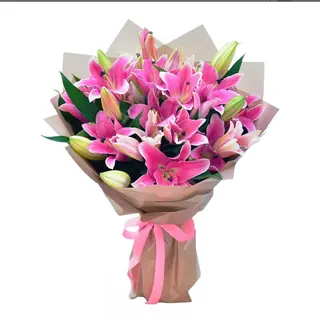 Buchet 5 crini imperiali pink