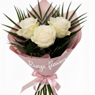 Buchet 3 trandafiri albi