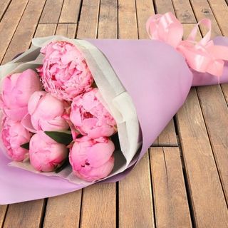 Buchet 7 Bujori pink