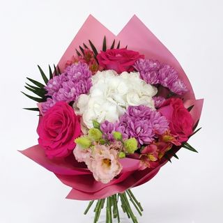 Buchet Hortensia & rosa mondial