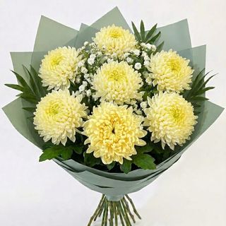 Buchet 7 crizanteme vanila