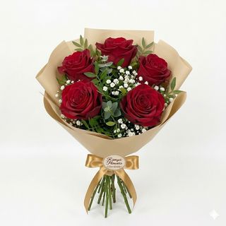 Buchet 5 trandafiri roși!