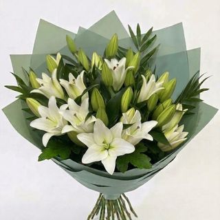 Buchet 5 crini imperiali albi