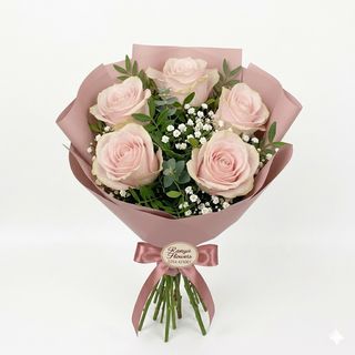 Buchet 5 trandafiri roz