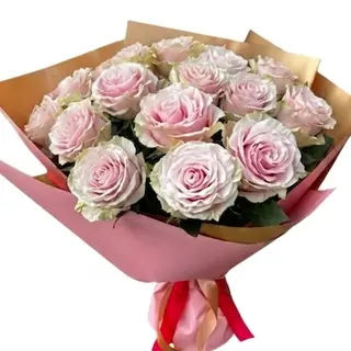 Buchet 11 trandafiri Pink mondial 