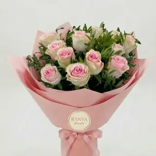 Buchet 11 trandafiri Pink mondyal