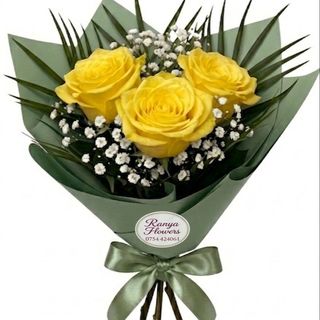 Buchet 3 trandafiri galbeni 
