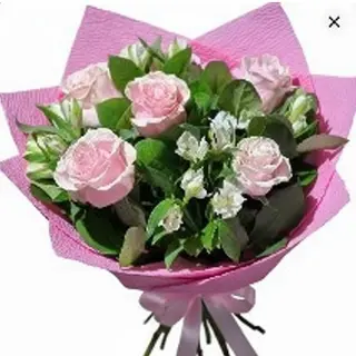 Buchet ranya pink trandafiri & astromeria