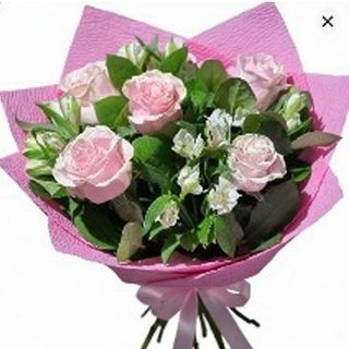 Buchet ranya pink trandafiri & astromeria
