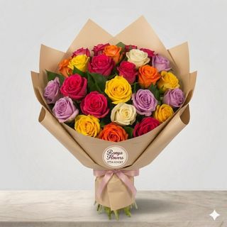 Buchet 21 trandafiri colorati