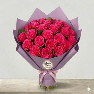 Buchet 21 trandafiri fuxia topaz