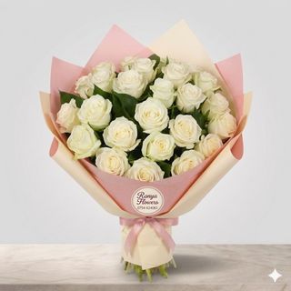 Buchet 21 trandafiri albi