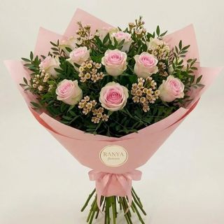 Buchet 11 trandafiri pink mondial waxflovers