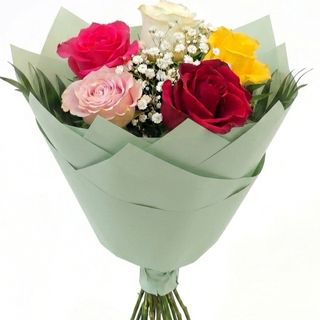 Buchet 5 trandafiri colorați