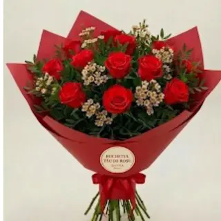 Buchet 11 trandafiri roși waxflovers