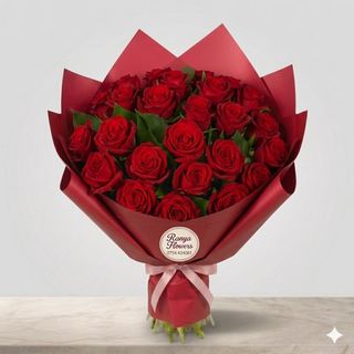 Buchet 21 trandafiri rosi